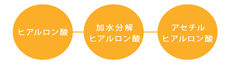 ヒアルロン酸 加水分解ヒアルロン酸 アセチルヒアルロン酸 潤いを長時間キープする3種類のヒアルロン酸